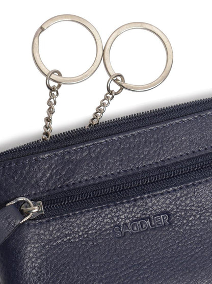 Compact Leather Coin & Card Purse "Ellie" – Handmade by Saddler | RFID Protected & Gift Boxed | With Front Zip Pocket & Key Holder