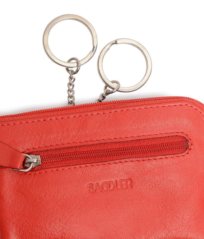 Compact Leather Coin & Card Purse "Ellie" – Handmade by Saddler | RFID Protected & Gift Boxed | With Front Zip Pocket & Key Holder