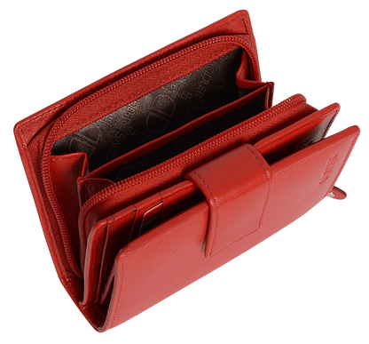 SADDLER EMILY Handmade Leather Mid-Size Wallet – RFID Protected | 10 Card Slots, Secure Tab Closure & Zipped Coin Pocket | Gift Boxed