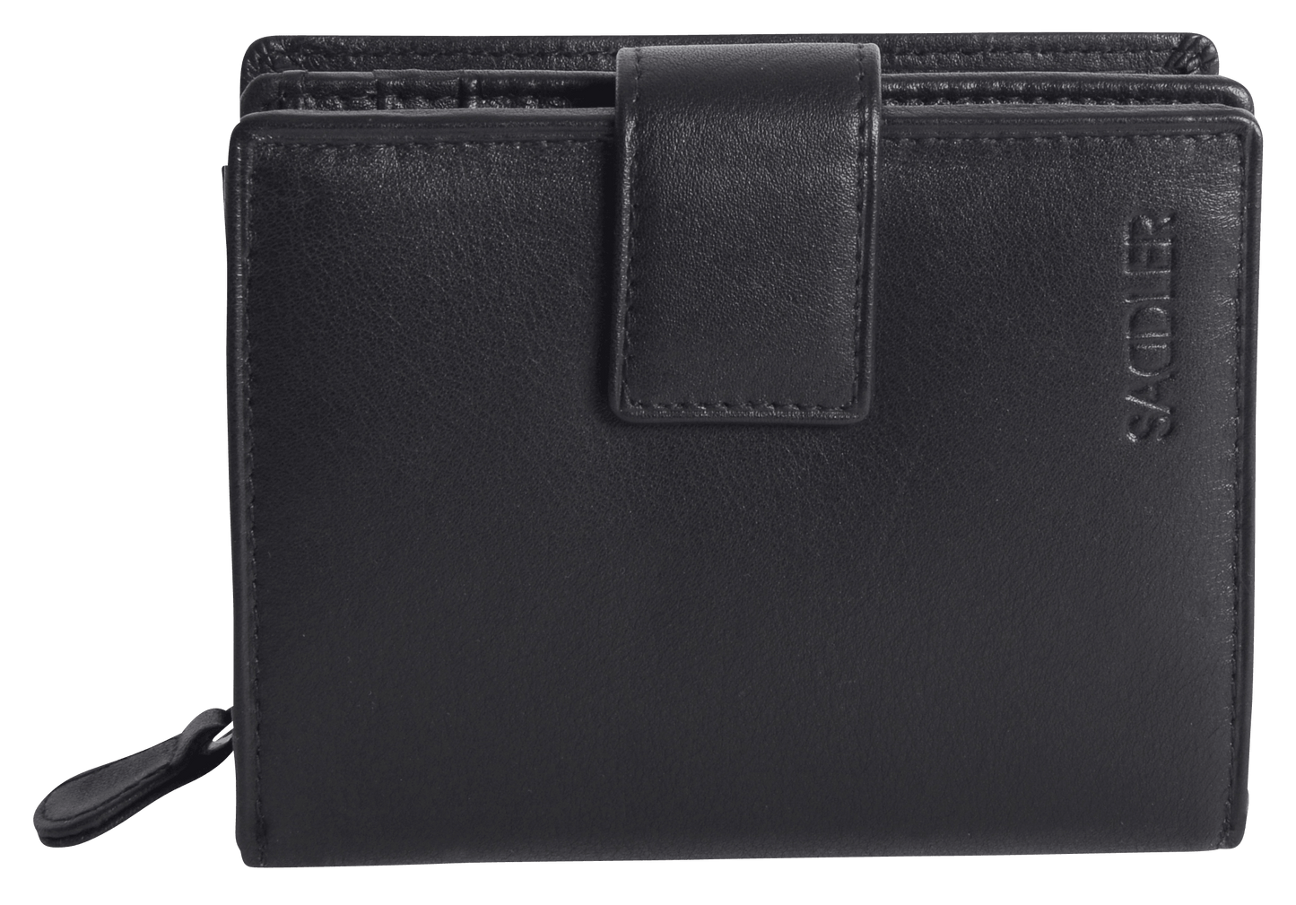 SADDLER EMILY Handmade Leather Mid-Size Wallet – RFID Protected | 10 Card Slots, Secure Tab Closure & Zipped Coin Pocket | Gift Boxed