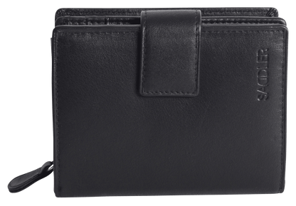 SADDLER EMILY Handmade Leather Mid-Size Wallet – RFID Protected | 10 Card Slots, Secure Tab Closure & Zipped Coin Pocket | Gift Boxed
