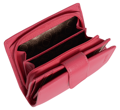 SADDLER EMILY Handmade Leather Mid-Size Wallet – RFID Protected | 10 Card Slots, Secure Tab Closure & Zipped Coin Pocket | Gift Boxed