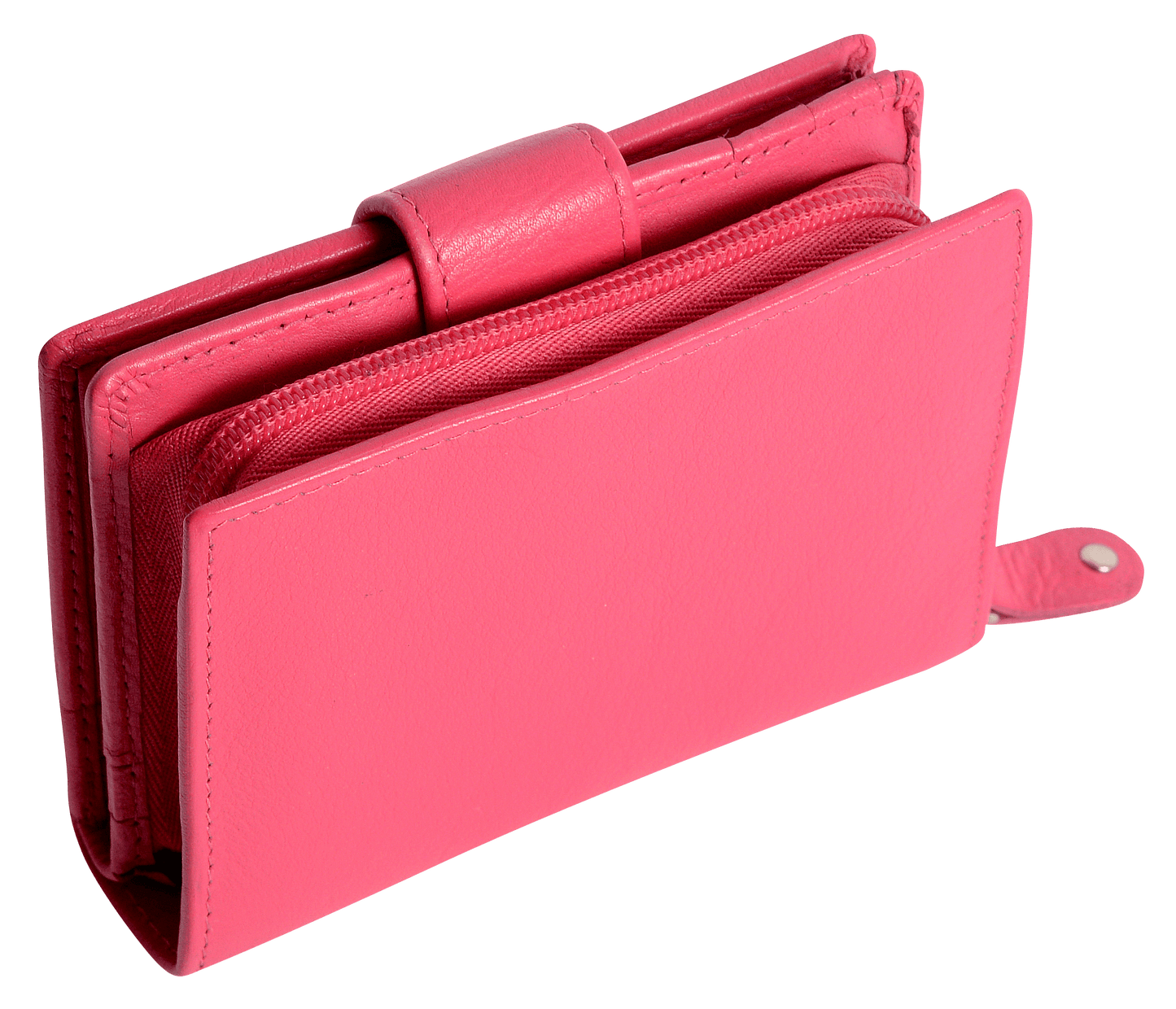 SADDLER EMILY Handmade Leather Mid-Size Wallet – RFID Protected | 10 Card Slots, Secure Tab Closure & Zipped Coin Pocket | Gift Boxed