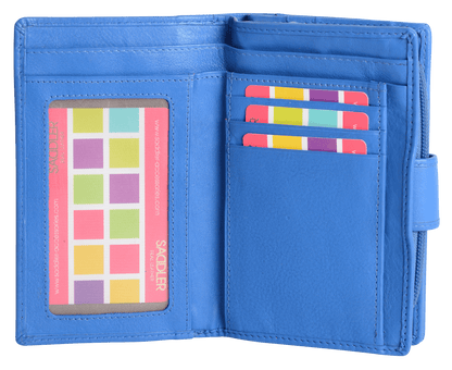SADDLER GEORGIE Leather Double-Sided Purse - 13 Card Slots, Generous Space for Notes and Coins - RFID Protected