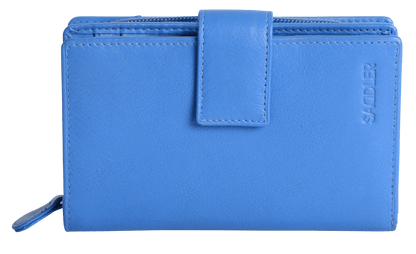 SADDLER GEORGIE Leather Double-Sided Purse - 13 Card Slots, Generous Space for Notes and Coins - RFID Protected