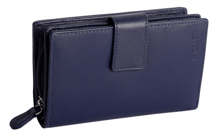 SADDLER GEORGIE Leather Double-Sided Purse - 13 Card Slots, Generous Space for Notes and Coins - RFID Protected