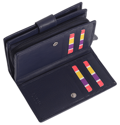 SADDLER GEORGIE Leather Double-Sided Purse - 13 Card Slots, Generous Space for Notes and Coins - RFID Protected