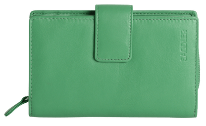 SADDLER GEORGIE Leather Double-Sided Purse - 13 Card Slots, Generous Space for Notes and Coins - RFID Protected