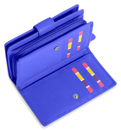 SADDLER GEORGIE Leather Double-Sided Purse - 13 Card Slots, Generous Space for Notes and Coins - RFID Protected