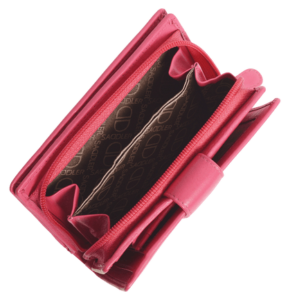 SADDLER GEORGIE Leather Double-Sided Purse - 13 Card Slots, Generous Space for Notes and Coins - RFID Protected