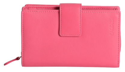 SADDLER GEORGIE Leather Double-Sided Purse - 13 Card Slots, Generous Space for Notes and Coins - RFID Protected