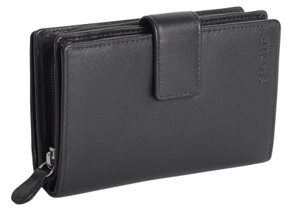 SADDLER GEORGIE Leather Double-Sided Purse - 13 Card Slots, Generous Space for Notes and Coins - RFID Protected