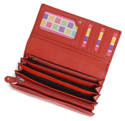 Large Leather Multi-Section Purse "Grace" – Handmade by Saddler | RFID Protected & Gift Boxed