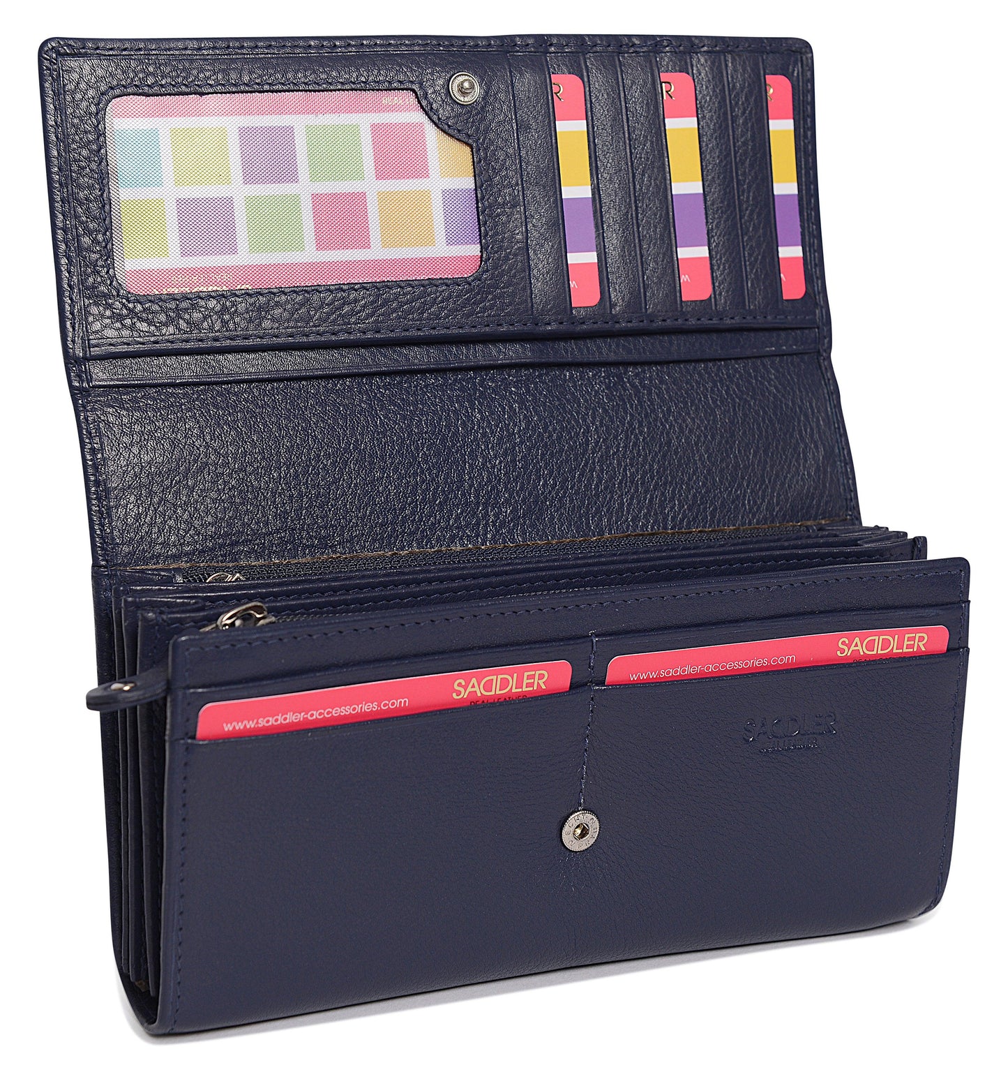 Large Leather Multi-Section Purse "Grace" – Handmade by Saddler | RFID Protected & Gift Boxed