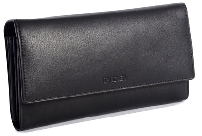 Large Leather Multi-Section Purse "Grace" – Handmade by Saddler | RFID Protected & Gift Boxed