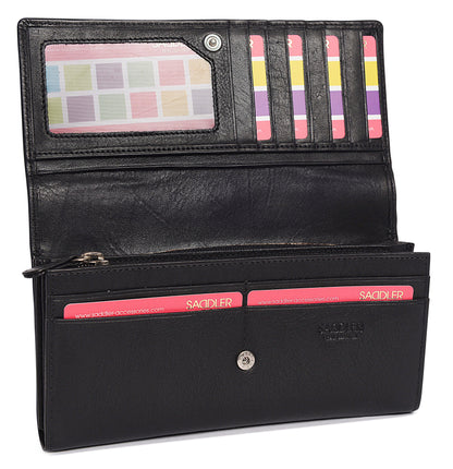 Large Leather Multi-Section Purse "Grace" – Handmade by Saddler | RFID Protected & Gift Boxed