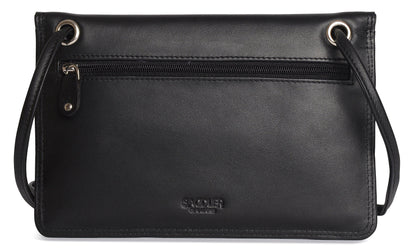 SADDLER ISABELLE Leather Slimline Crossbody Bag - Adjustable Strap, Multiple Pockets, Magnetic Closure - RFID Protected