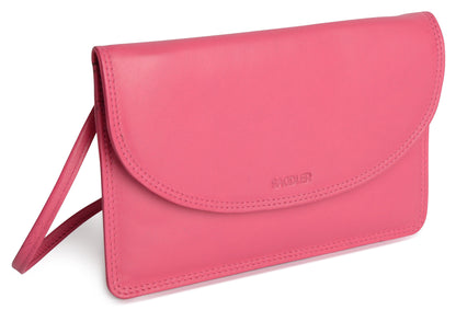 SADDLER ISABELLE Leather Slimline Crossbody Bag - Adjustable Strap, Multiple Pockets, Magnetic Closure - RFID Protected