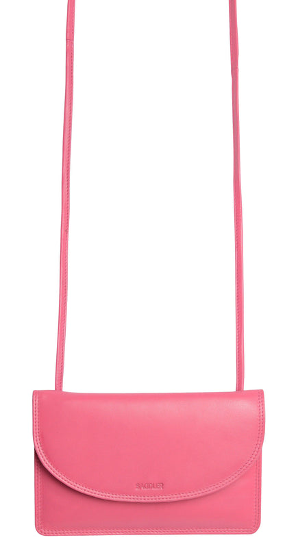 SADDLER ISABELLE Leather Slimline Crossbody Bag - Adjustable Strap, Multiple Pockets, Magnetic Closure - RFID Protected