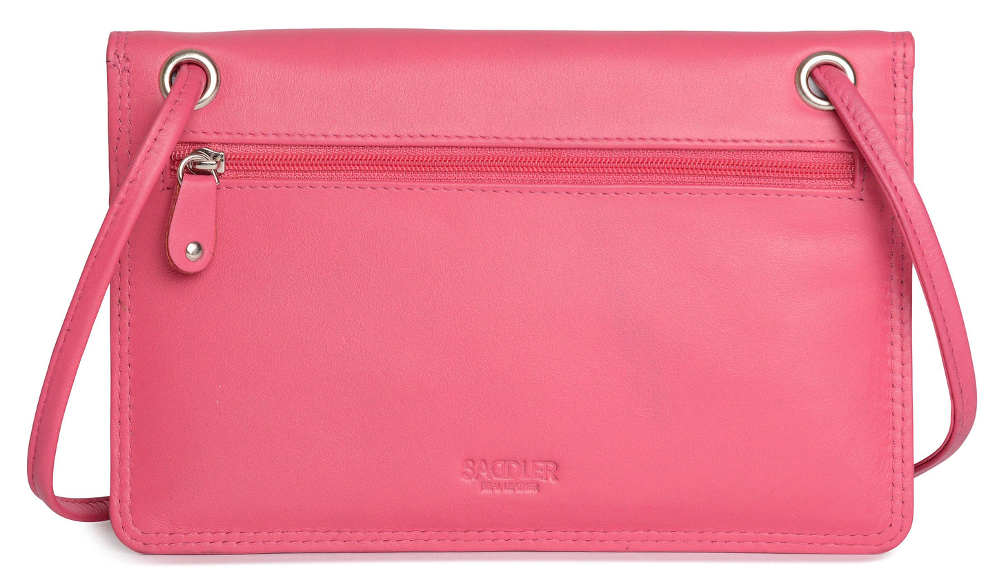 SADDLER ISABELLE Leather Slimline Crossbody Bag - Adjustable Strap, Multiple Pockets, Magnetic Closure - RFID Protected