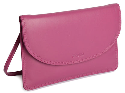 SADDLER ISABELLE Leather Slimline Crossbody Bag - Adjustable Strap, Multiple Pockets, Magnetic Closure - RFID Protected