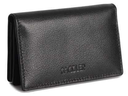 SADDLER JESSICA Leather Credit Card Holder with RFID Protection - 2 Sections and ID Window
