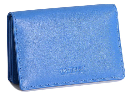 SADDLER JESSICA Leather Credit Card Holder with RFID Protection - 2 Sections and ID Window