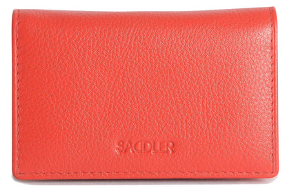 SADDLER JESSICA Leather Credit Card Holder with RFID Protection - 2 Sections and ID Window