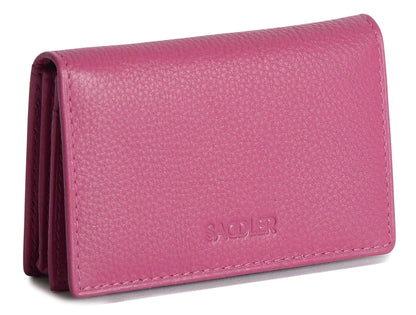 SADDLER JESSICA Leather Credit Card Holder with RFID Protection - 2 Sections and ID Window