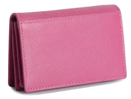 SADDLER JESSICA Leather Credit Card Holder with RFID Protection - 2 Sections and ID Window