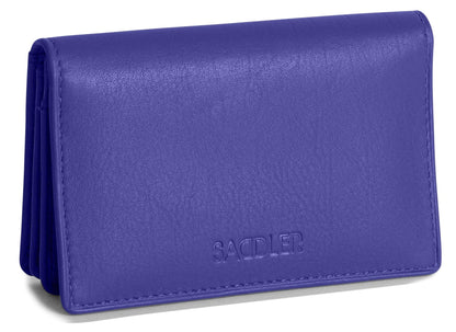 SADDLER JESSICA Leather Credit Card Holder with RFID Protection - 2 Sections and ID Window