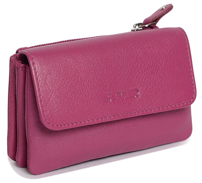 Spacious Leather Purse "Lily" – Handmade by Saddler | RFID Protected & Gift Boxed | Triple Gusset Design for Cards, Coins & Keys