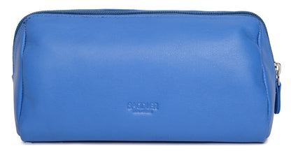 SADDLER MEGAN Leather Zip Top Cosmetic Bag - Large Capacity and Inner Zip Pocket - RFID Protected