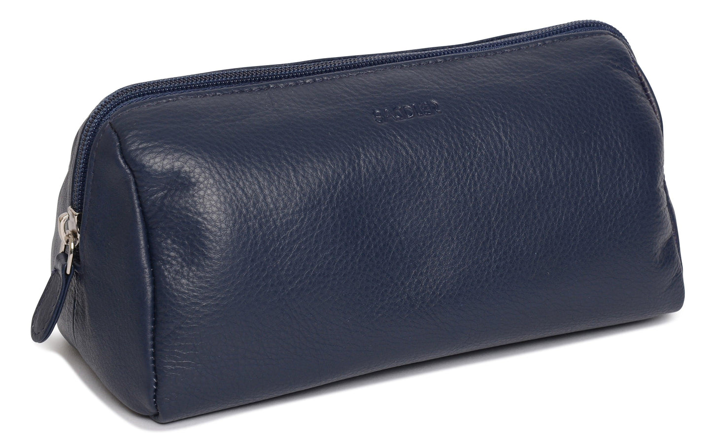 SADDLER MEGAN Leather Zip Top Cosmetic Bag - Large Capacity and Inner Zip Pocket - RFID Protected