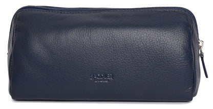 SADDLER MEGAN Leather Zip Top Cosmetic Bag - Large Capacity and Inner Zip Pocket - RFID Protected