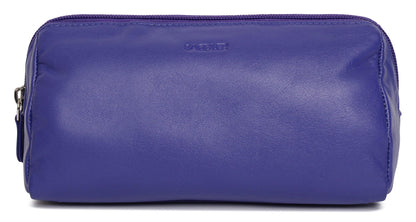 SADDLER MEGAN Leather Zip Top Cosmetic Bag - Large Capacity and Inner Zip Pocket - RFID Protected