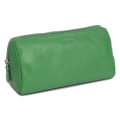 SADDLER MEGAN Leather Zip Top Cosmetic Bag - Large Capacity and Inner Zip Pocket - RFID Protected