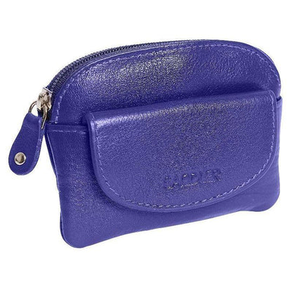Compact Leather Zip-Top Coin Purse "Molly" – Handmade by Saddler | RFID Protected & Gift Boxed | With Front Pocket & Interior Key Ring