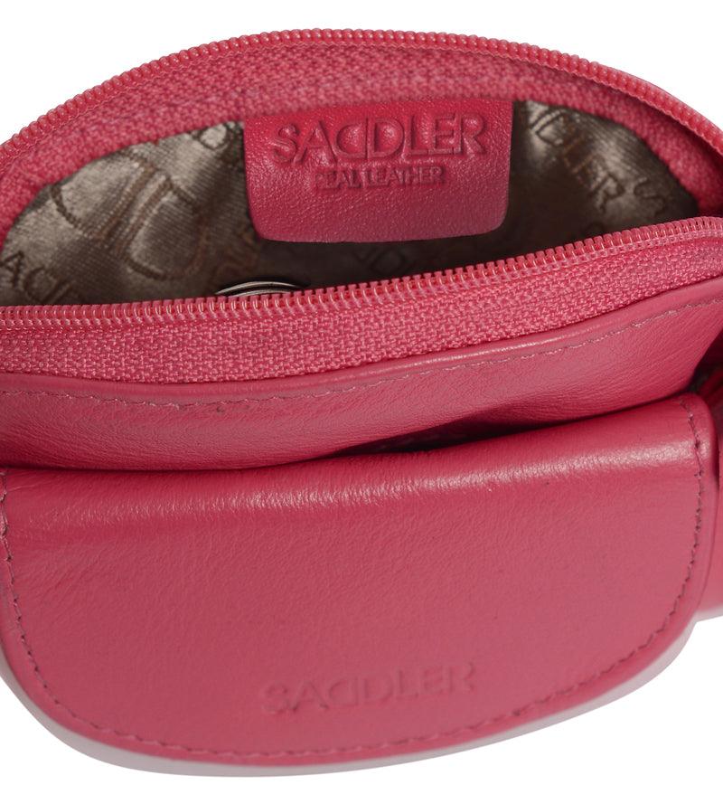 Compact Leather Zip-Top Coin Purse "Molly" – Handmade by Saddler | RFID Protected & Gift Boxed | With Front Pocket & Interior Key Ring