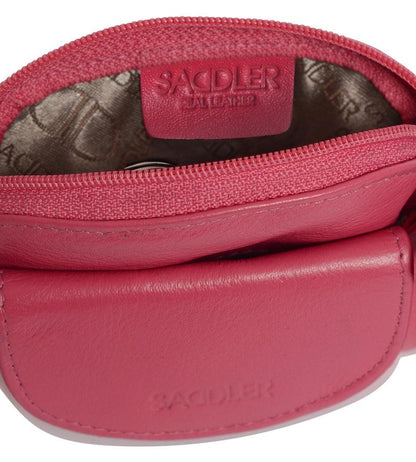Compact Leather Zip-Top Coin Purse "Molly" – Handmade by Saddler | RFID Protected & Gift Boxed | With Front Pocket & Interior Key Ring