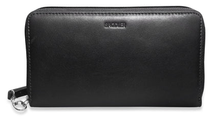 SADDLER SOPHIA Leather Zip Around Purse  - 15 Card slots, Mobile Phone Pocket,  Detachable Wrist Strap- RFID Protected