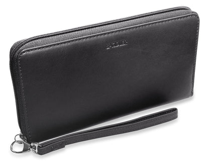 SADDLER SOPHIA Leather Zip Around Purse  - 15 Card slots, Mobile Phone Pocket,  Detachable Wrist Strap- RFID Protected