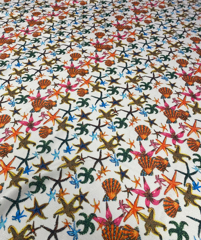 Sea Shell Pattern Sequin Fabric