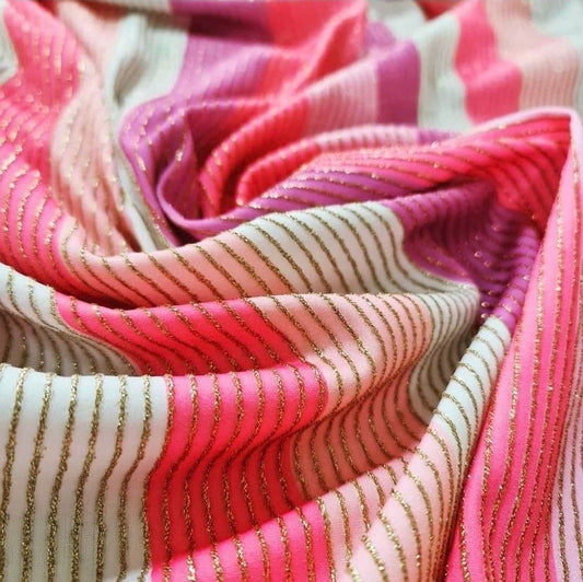 Striped Glitter Lurex Stretch Fabric