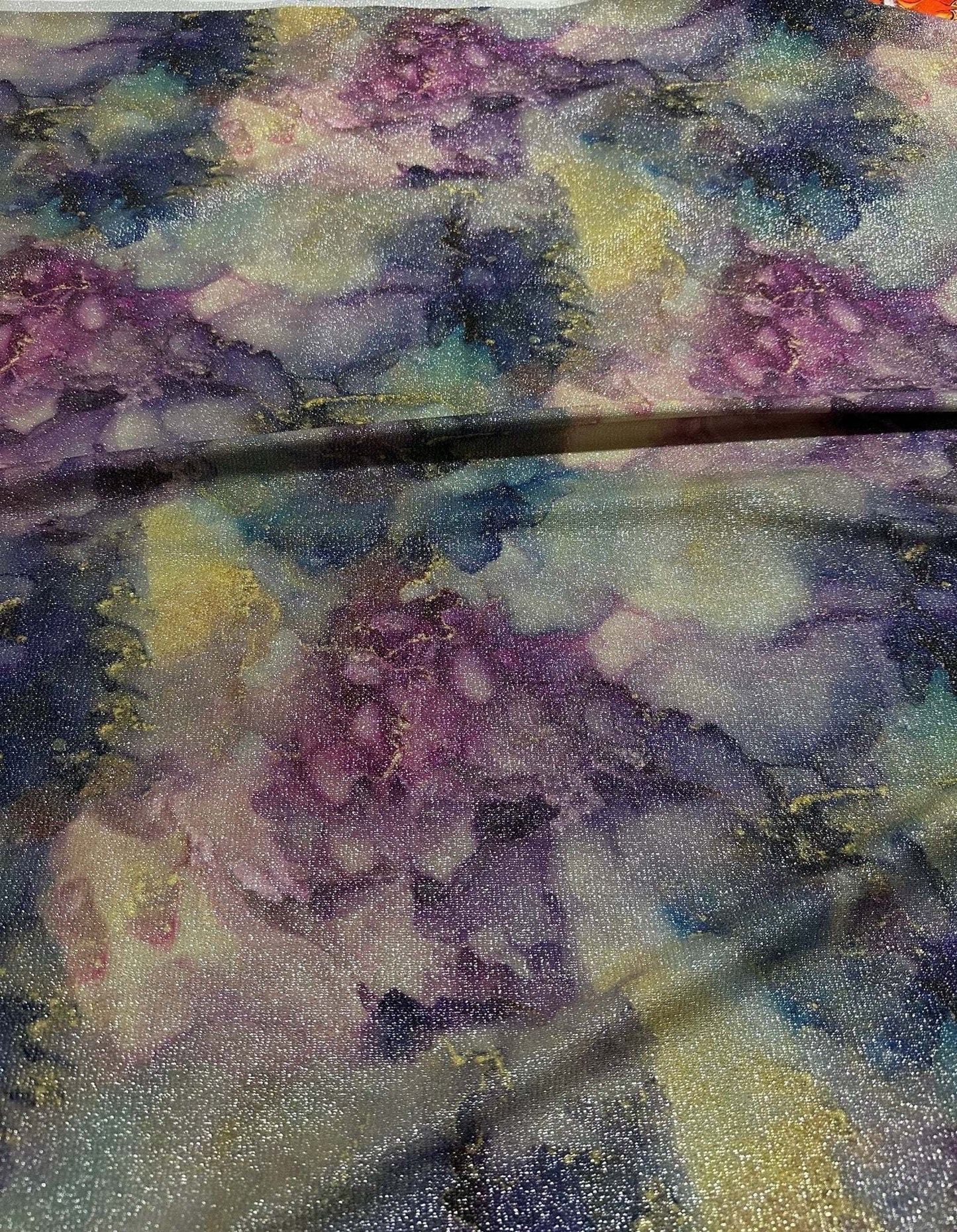 Shimmering Tie Dye Lurex Fabric