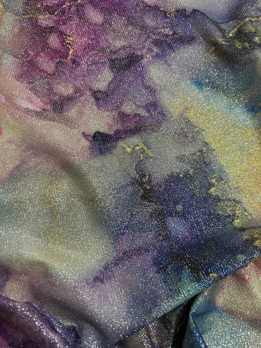 Shimmering Tie Dye Lurex Fabric
