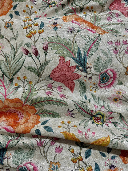Vintage Floral Shimmer Lurex Fabric