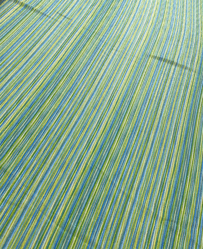 Blue Green Striped Shimmer Ottoman Fabric