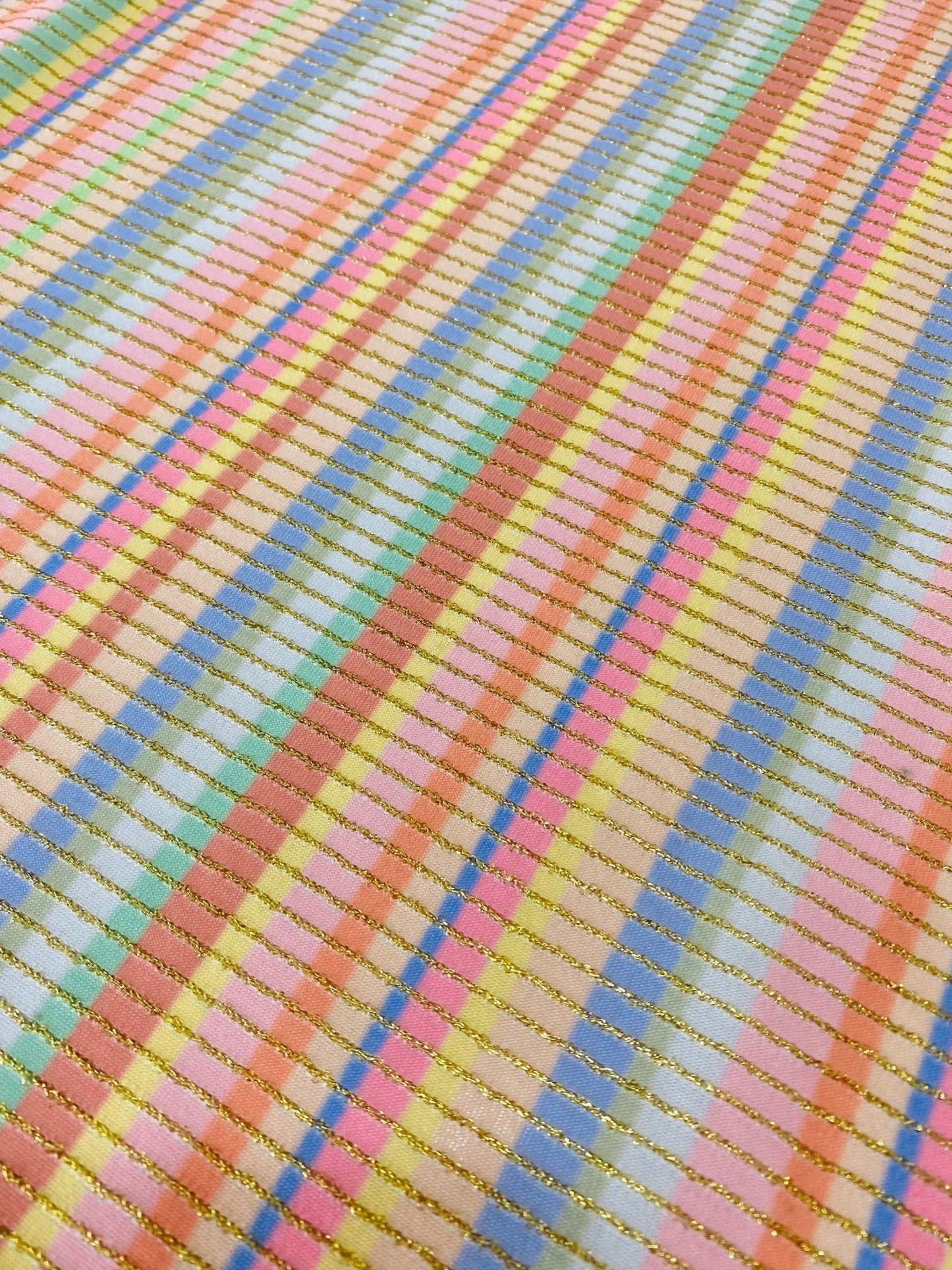 Soft Color Striped Shimmer Ottoman Fabric