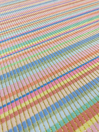 Soft Color Striped Shimmer Ottoman Fabric